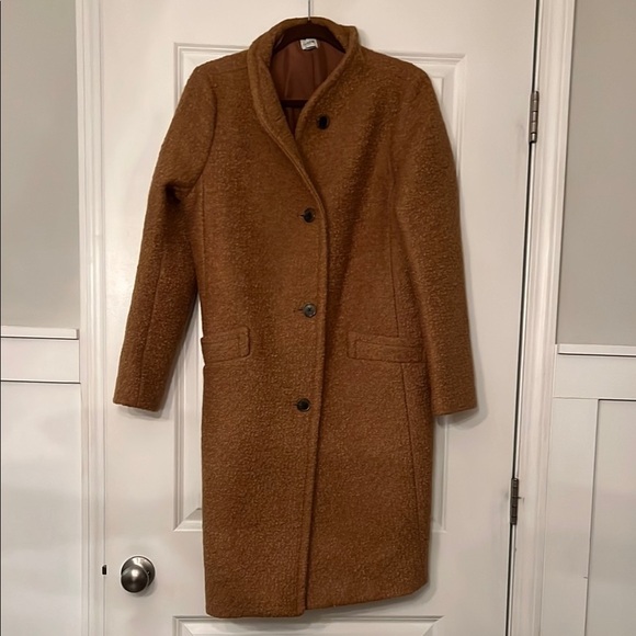 Tan Teddy Jacket with Stand-Up Collar and Textured Material - Picture 2 of 5